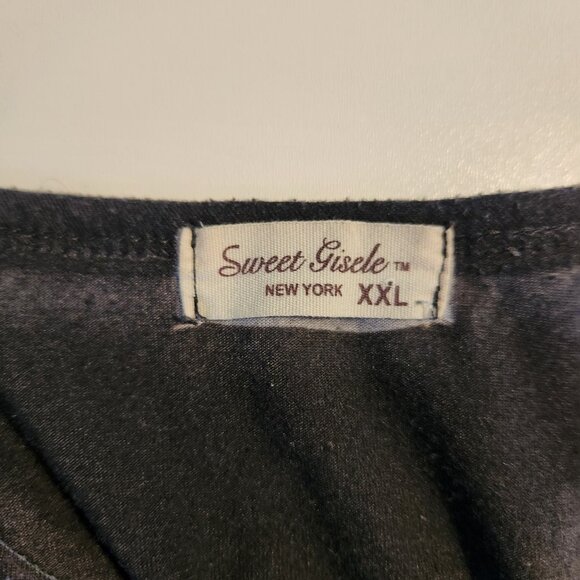 Sweet Gisele Sugar Skull T-Shirt Rhinestone Embellished Double Sided Womens XXL - Picture 7 of 9